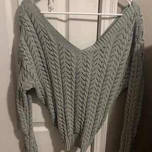 moon & madison V-Neck Sweater - Light Gray